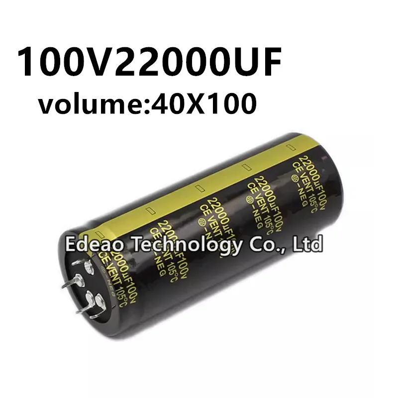 2 шт./лот 100V 22000UF 100V22000UF 22000UF100V объем: 40x100 мм аудио усилитель мощности инвертор алюминиевый электролитический конденсатор