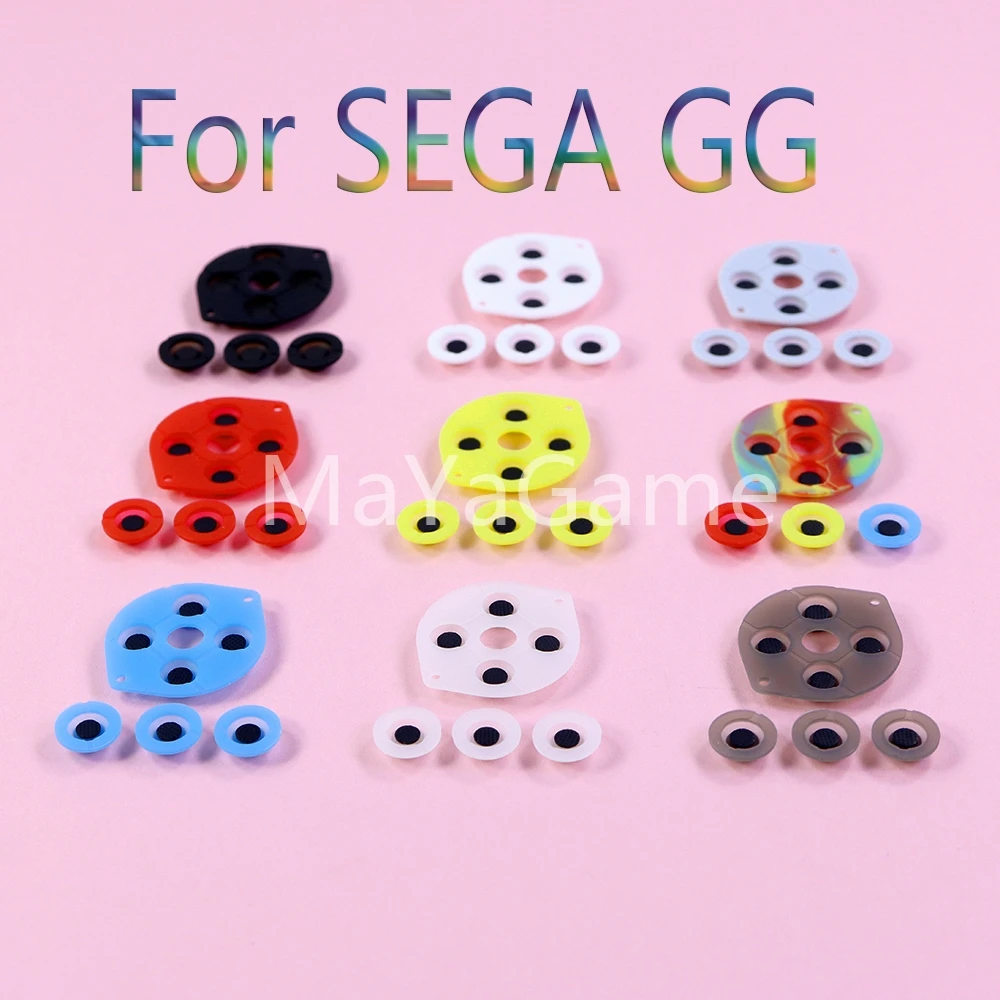 50 комплектов высококачественного игрового оборудования SEGA GG, красочная резиновая проводящая кнопка, клейкая прокладка, подходящий корпус, силиконовая клавиатура