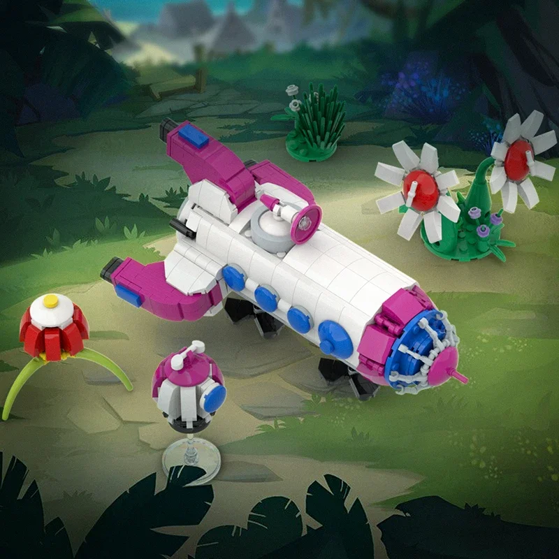 BuildMoc Captain Olimar Корабль доставки S.S. Shepherd Строительный блок для аниме Pikmin Космическая ракета Грузовой самолет Кирпичная игрушка в подарок