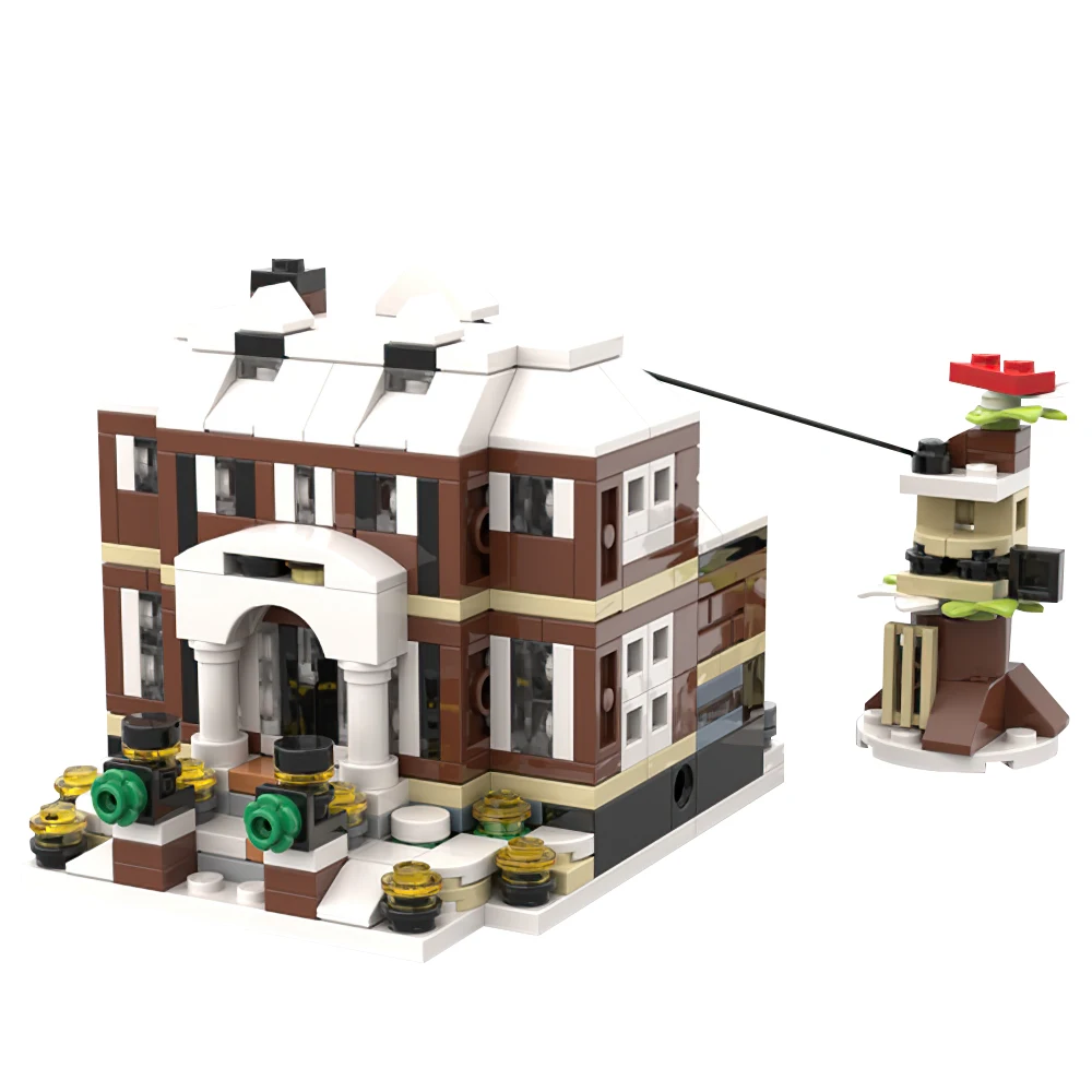MOC Mini 21330 Один дома, Городской уличный пейзаж, строительный блок, развивающие игрушки для детей, подарок на День рождения, рождественские подарки для мальчиков