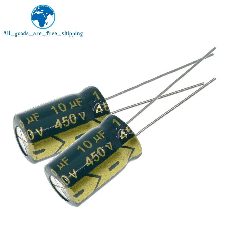 TZT 10 шт Алюминиевый электролитический конденсатор 10 мкФ 450 В 10 * 17 мм frekuensi tinggi Радиальный электролитический конденсатор