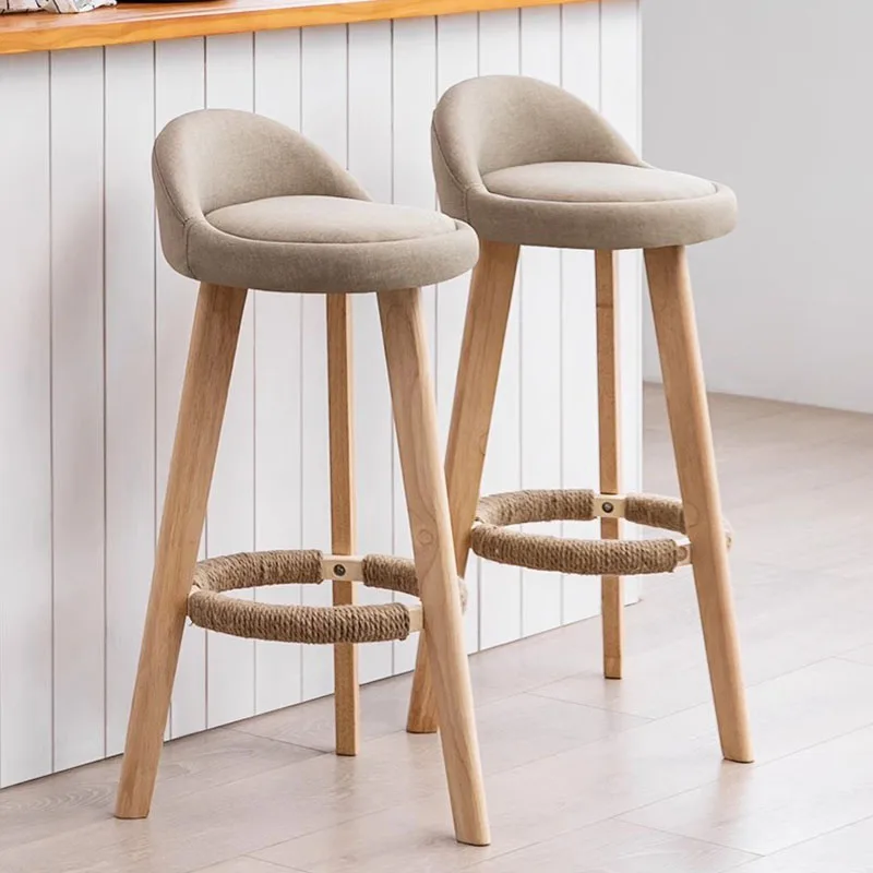 Барный стул с простой спинкой, круглый Деревянный стиль, современный дизайн, скандинавский стул, Минималистичные Удобные аксессуары для дома Barkrukken