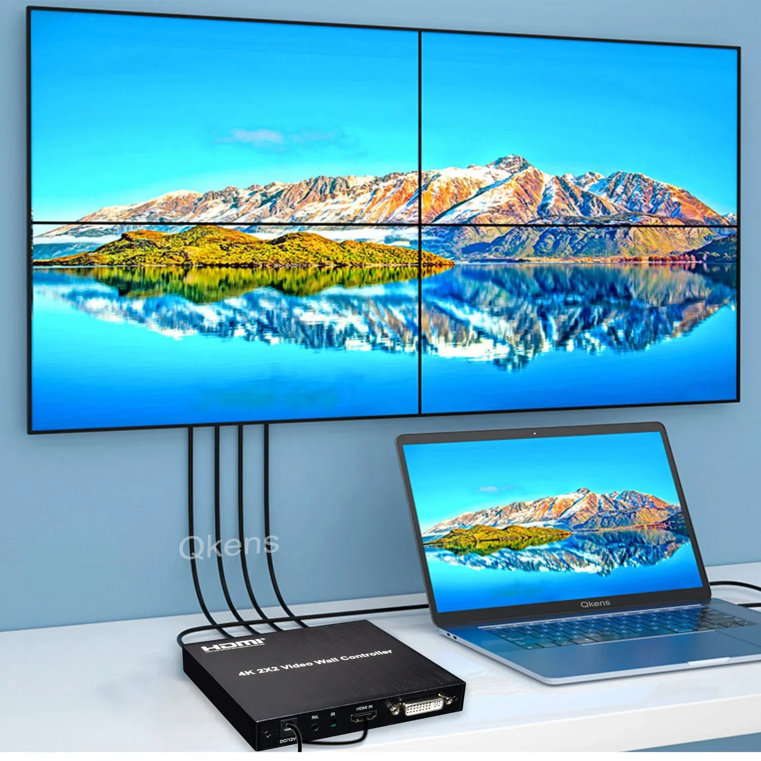 Видеостенный контроллер 4K при 30 Гц 2x2 DVI HDMI с многоэкранной Соединительной коробкой 1080P при 60 Гц 1x2 1x3 1x4 4x1 От 1 до 2 3 4 ТВ-Сплайсерный процессор