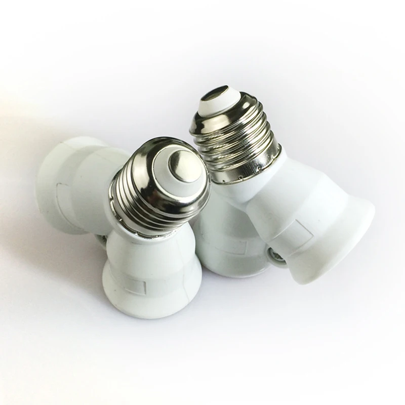 Винт E27 Светодиодная базовая лампа с цоколем от E27 до 2-E27 переходник-разветвитель держатель лампы E27 цоколь лампы держатель Изображение 2 