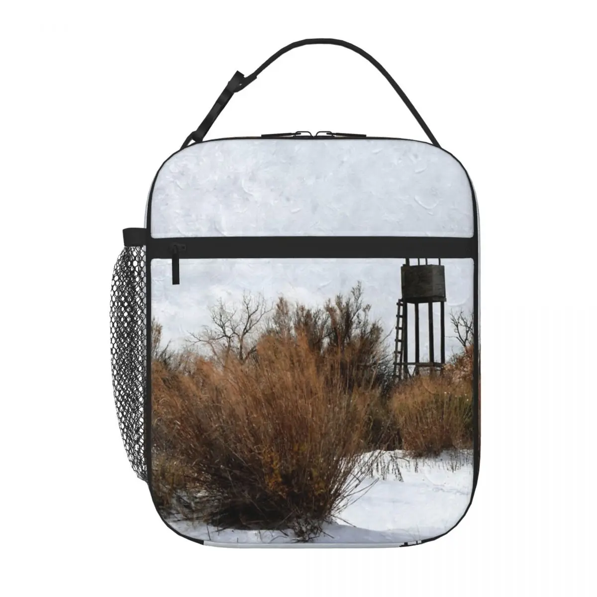 Винтажный охотничий домик зимой, сумка для ланча, ланч-боксы, термосумки, Женские сумки для ланча
