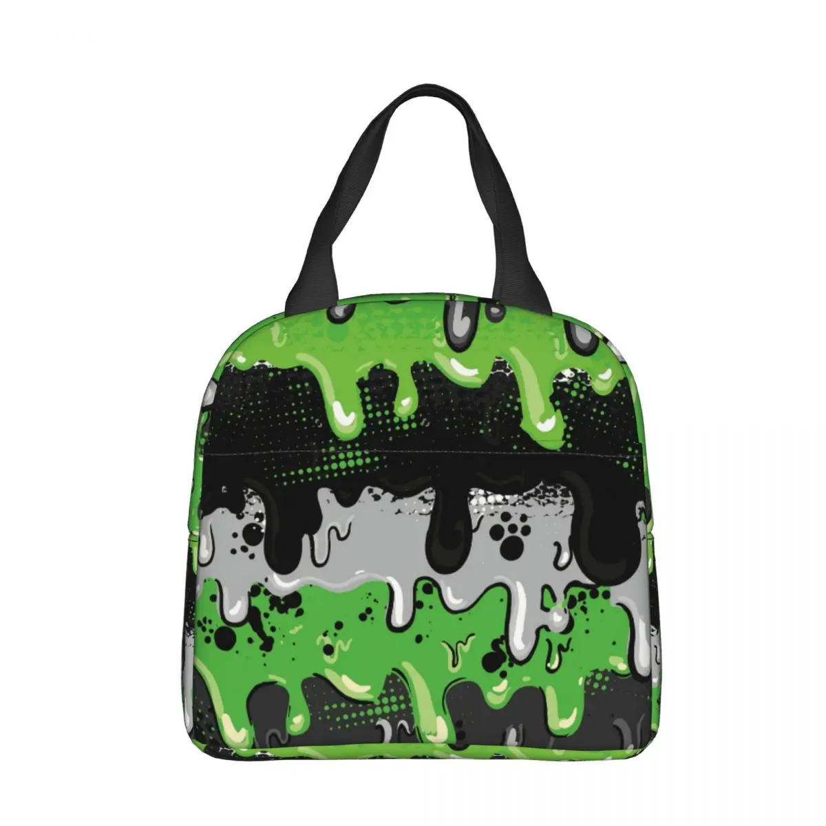 Гранжевый точечный узор, аэрозольная краска, Изолированная сумка для ланча с рисунком граффити, женская детская сумка, термос, портативный ланч-бокс, пакет со льдом, сумка