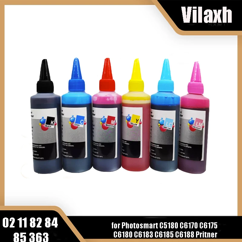 Замена чернил Vilaxh dye Для HP 02 11 82 84 85 363 для Photosmart C5180 C6170 C6175 C6180 C6183 C6185 C6188 Pritner