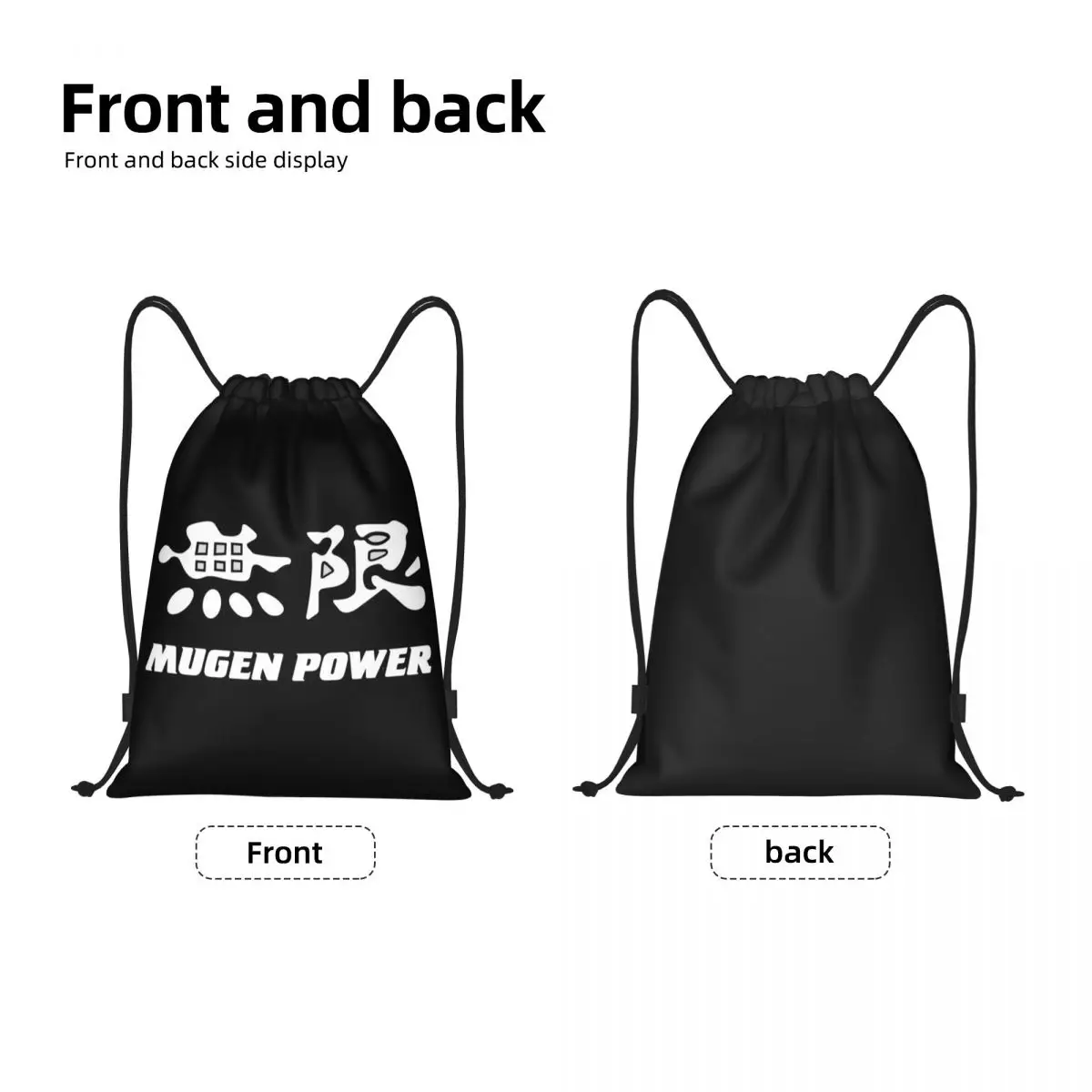 Изготовленные на заказ сумки-рюкзаки Mugen Power на шнурке, женские и мужские легкие спортивные сумки для занятий в тренажерном зале, сумки для йоги Изображение 1 