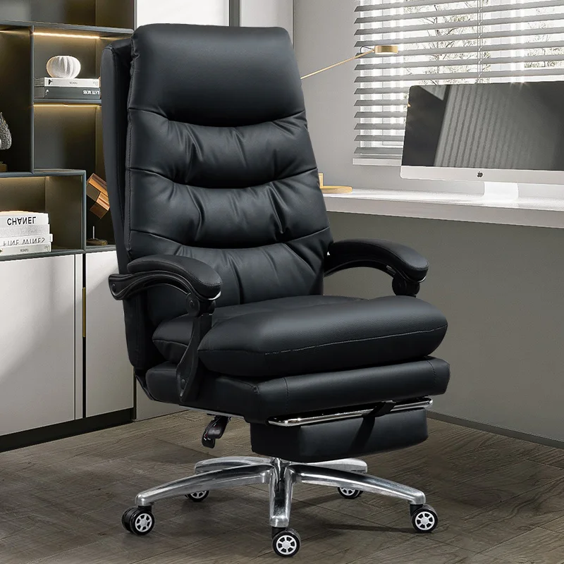 Кожаное скандинавское кресло для домашнего офиса, игровой туалетный столик, передвижной напольный стул для макияжа, современный вращающийся шезлонг для руководителя, офисная мебель