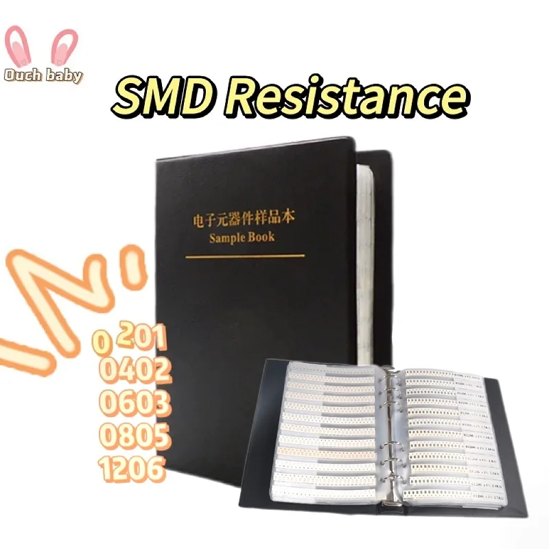 Комплект SMD Resistor Book Kit 0201 Чип-Резистор 0402 0603 0805 1206 1% Ассортимент Комплекта 170 Значение Smd Sample Book 0R-10M SMT