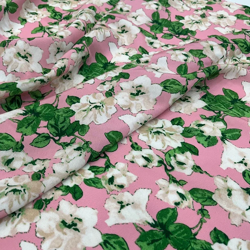 Крепдешиновая Набивная Ткань для Женской Весенне-летней одежды Шифоновая Ткань для Пошива Одежды по метрам