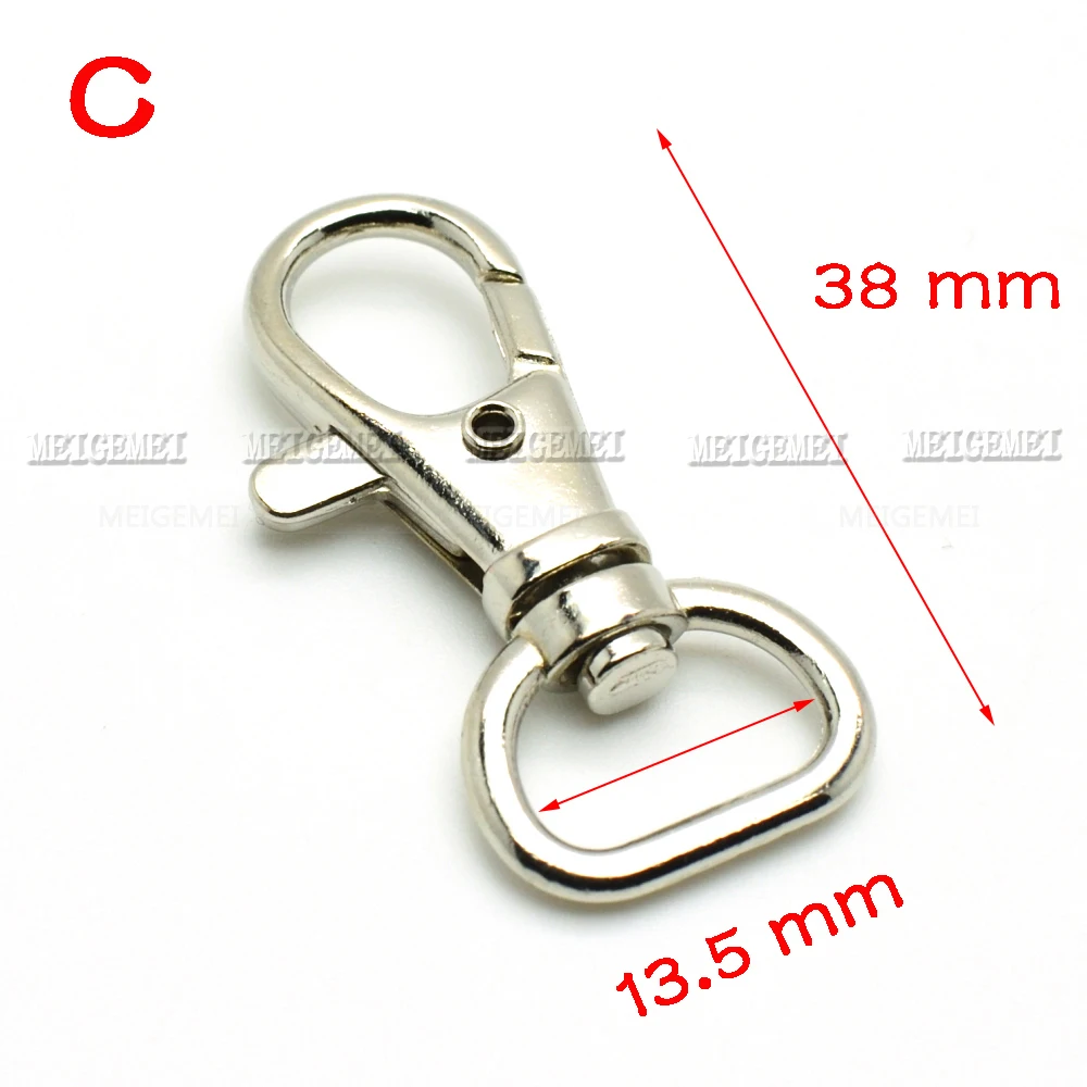 крючки Matel 2шт, поворотный брелок для ключей для рюкзака, Никелированные застежки-лобстеры, аксессуары для упаковки Изображение 3 