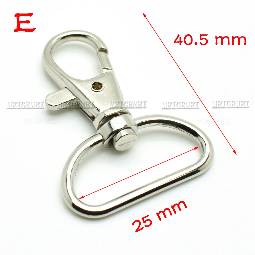 крючки Matel 2шт, поворотный брелок для ключей для рюкзака, Никелированные застежки-лобстеры, аксессуары для упаковки Изображение 5 