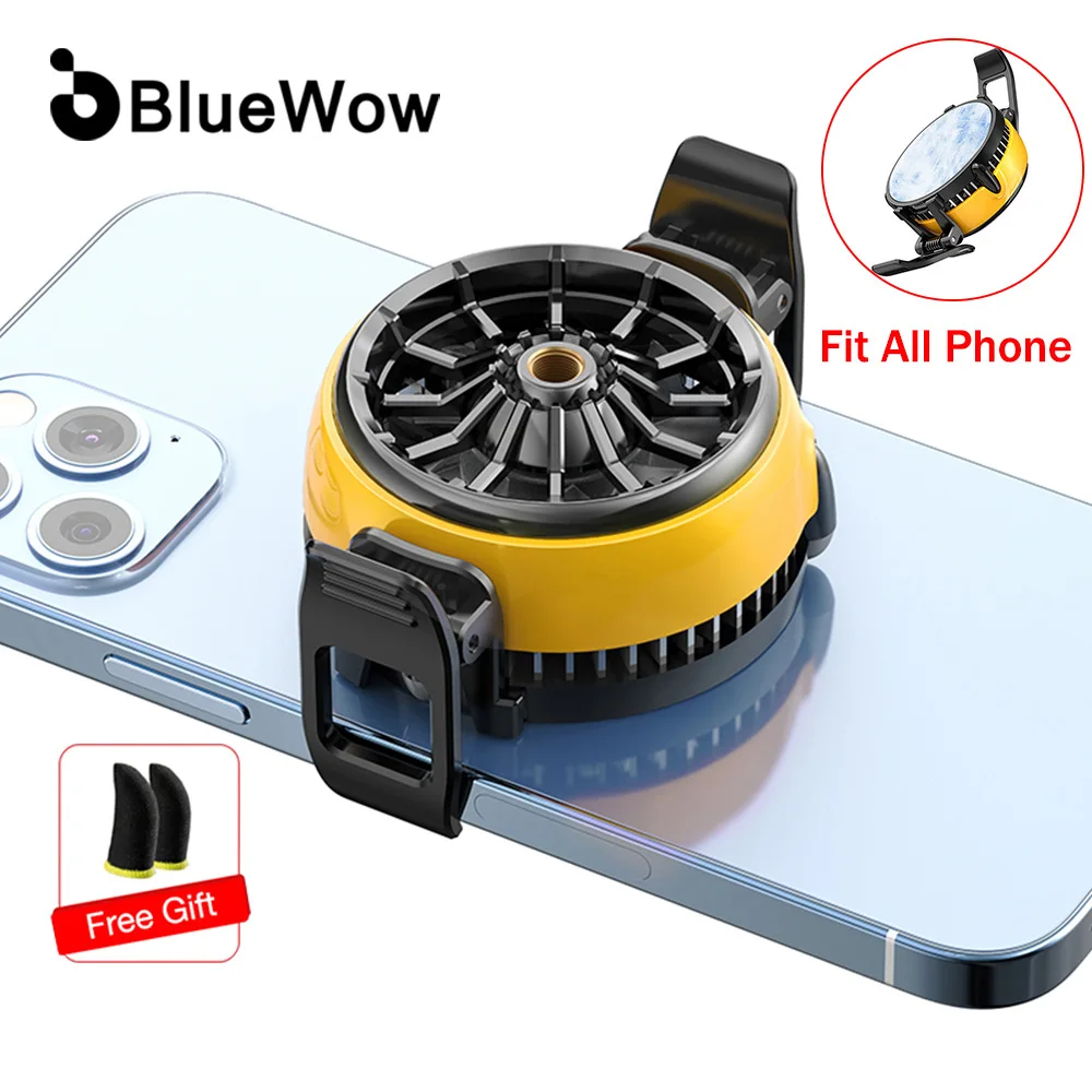 Металлические листы BlueWow Охлаждающие вентиляторы для мобильного телефона Бесшумный кулер Регулируемый Игровой радиатор для мобильного телефона для iPhone/ Android
