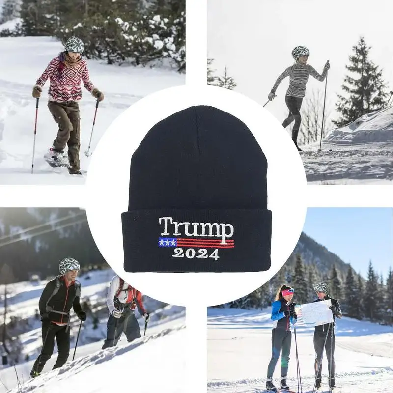 Модная вязаная кепка Trump с вышивкой, Кепки для дальнобойщиков, кепки Patriots, Кепки для мужчин и женщин, повседневная Солнцезащитная кепка президента Трампа Изображение 2 