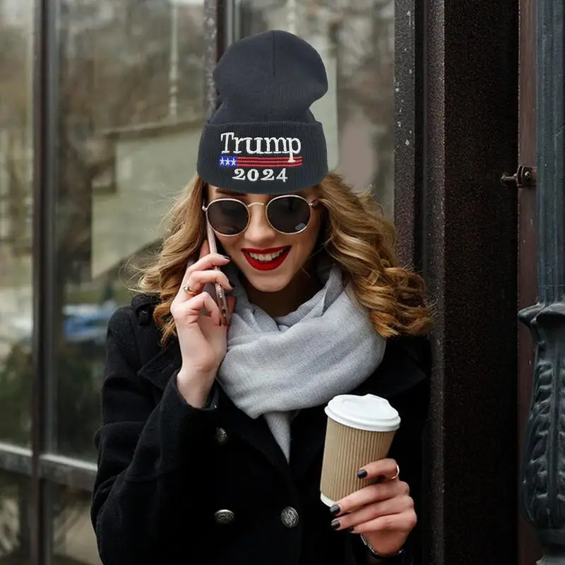 Модная вязаная кепка Trump с вышивкой, Кепки для дальнобойщиков, кепки Patriots, Кепки для мужчин и женщин, повседневная Солнцезащитная кепка президента Трампа Изображение 5 