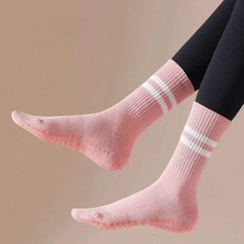 Новые носки для йоги, Нескользящие силиконовые хлопчатобумажные носки, Спортивные носки для пилатеса, йоги, Чулки для фитнеса в помещении, Аксессуары для женской спортивной одежды
