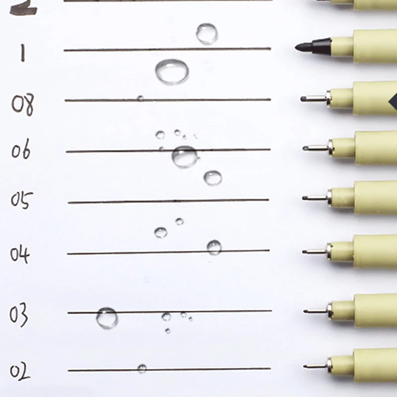 Пигментный Лайнер Micron Pen Set Neelde Drawing Pens лот 005 01 02 03 04 05 08 1.0 Кисть Художественные Маркеры Fineliner Sketching Pen Изображение 3 