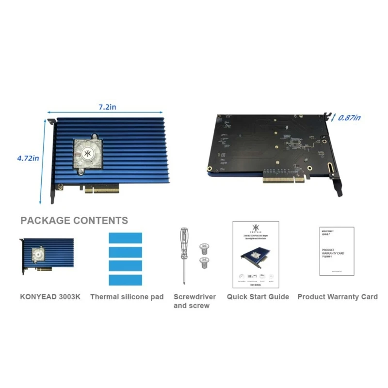 Программная карта 896F 64 Гбит/с PCIe4.0 X16 для NVME с 1 слотом расширяется до 4 слотов Карта-адаптер M.2 2280 SSD