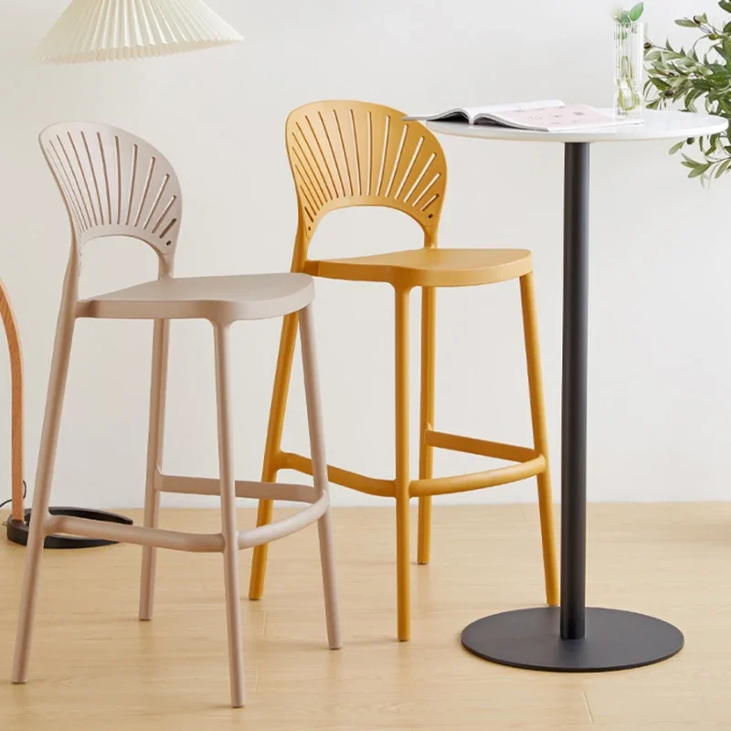 Простые пластиковые барные стулья, современная стойка в скандинавском стиле, кофейный стул High Island Cadeira Stuhl Sandalye Home Furniture HD50BS