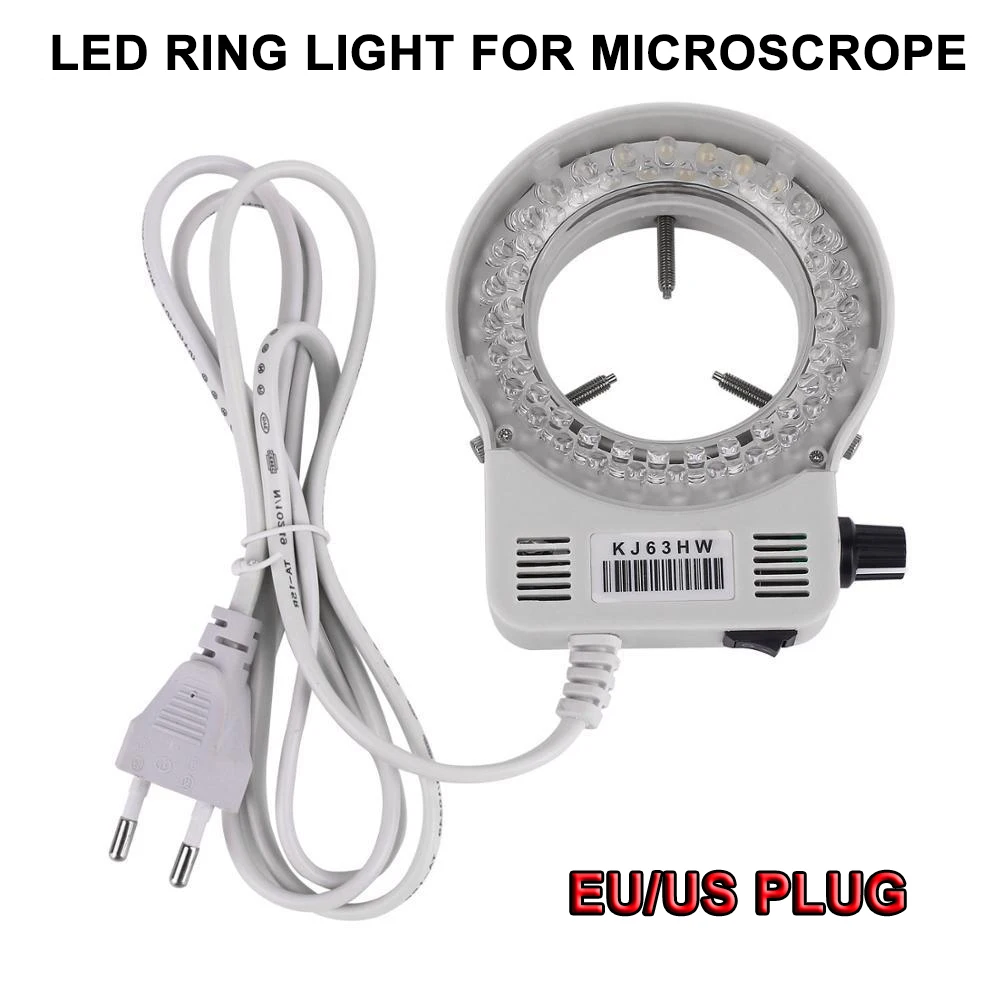 Светодиодная кольцевая подсветка микроскопа, Регулируемая лампа, светодиодная круглая подсветка для камеры промышленного микроскопа, Источник света