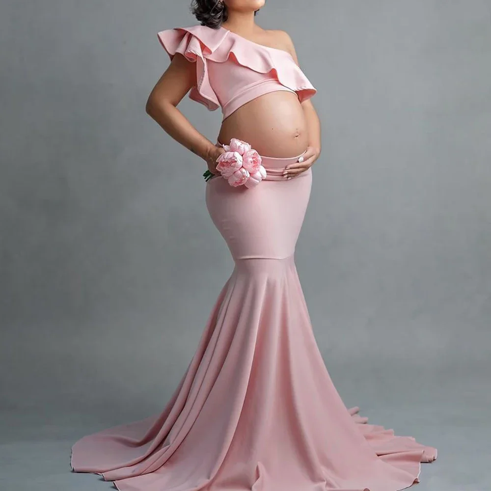 Сексуальные платья для беременных с оборками, длинное платье для беременных, реквизит для фотосессии, детский душ, макси-платье для беременных женщин