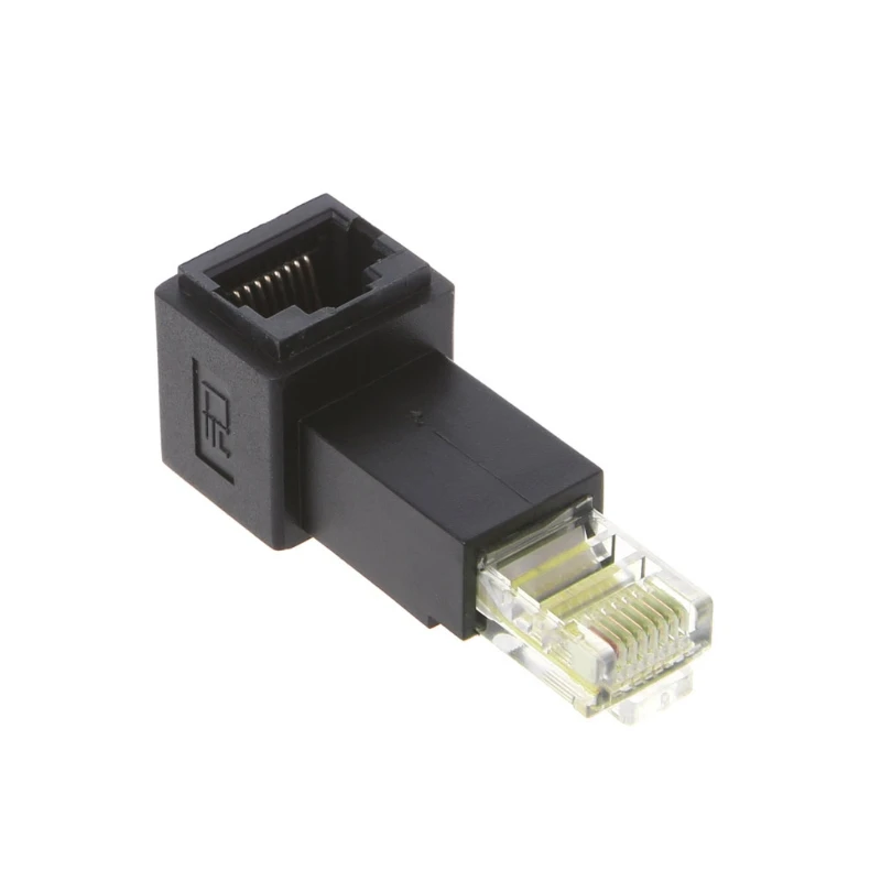 Соединитель RJ45, сетевой соединитель, разъемы Ethernet Многоугловой соединитель для удлинителя кабеля Ethernet Cat5e QXNF Изображение 2 