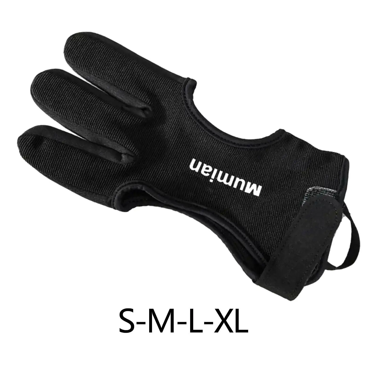Спортивная перчатка для стрельбы из лука на открытом воздухе, Нескользящая дышащая перчатка с тремя пальцами, черная