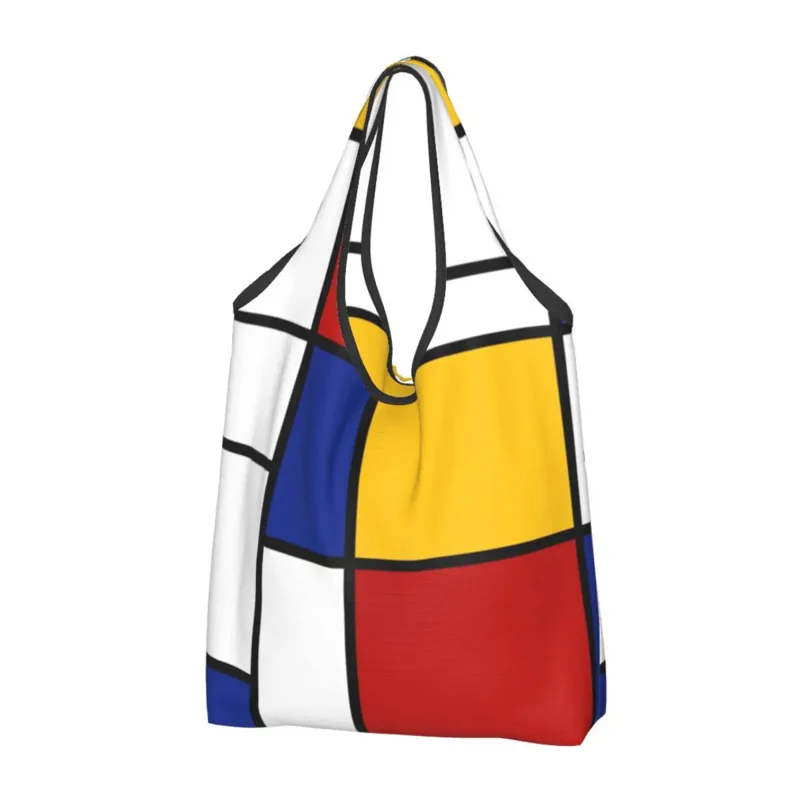Сумка для покупок в стиле Recycling Mondrian, женская сумка-тоут, портативные геометрические современные сумки для покупок с продуктами