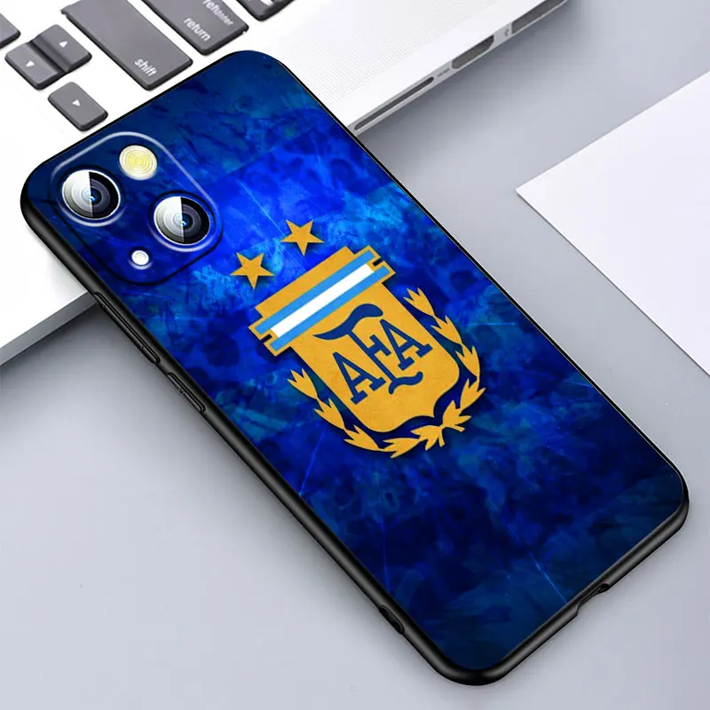 Чехол с бело-голубым Флагом Аргентины Для Apple iPhone 14 13 12 11 SE XS XR X 7 8 6 mini Plus Pro MAX 2020 Черный Чехол Для Телефона Изображение 3 
